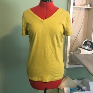 L V-neck tee green, never worn